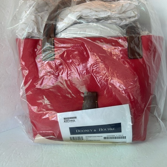 Dooney & Bourke NWT Red Pebble Leather Large Tote - Picture 2 of 13
